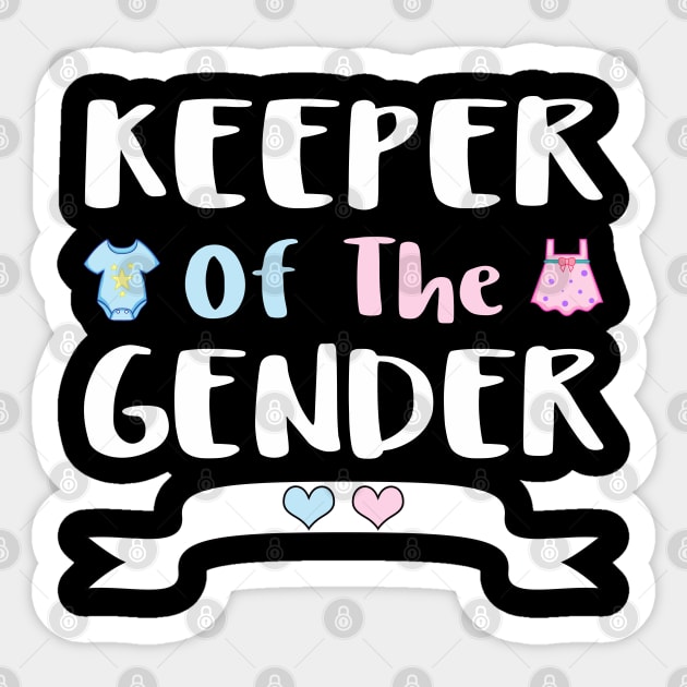 Keeper Of The Gender Gift, Cute Gender Reveal Party Idea Tee Sticker by Printofi.com